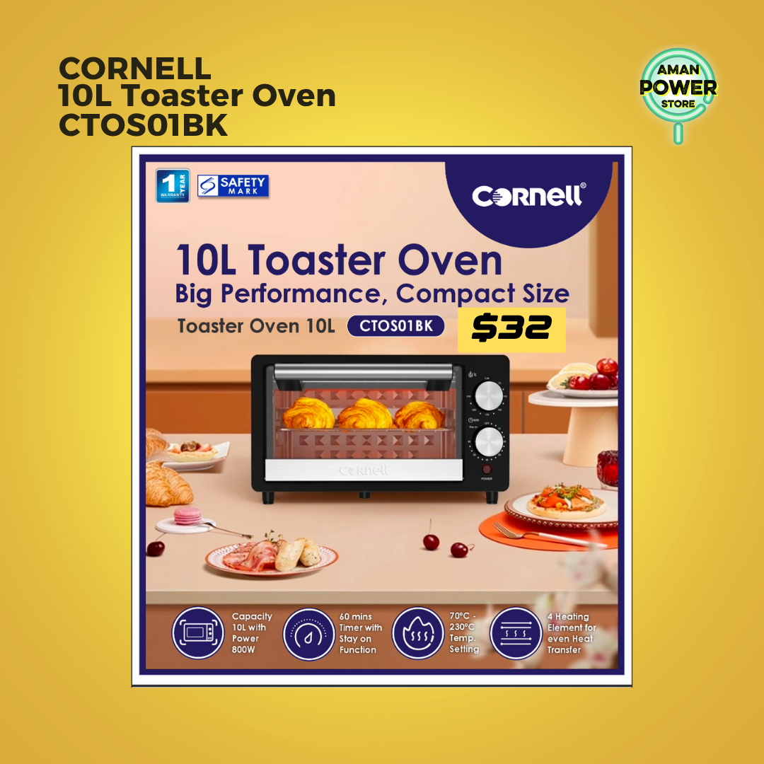 CORNELL 10L TOAST OVEN CTOS01BK_0