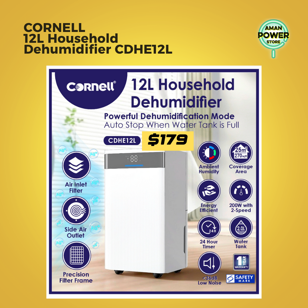 CORNELL 12L HOUSEHOLD DEHUMIDIFIER CDHE12L_0