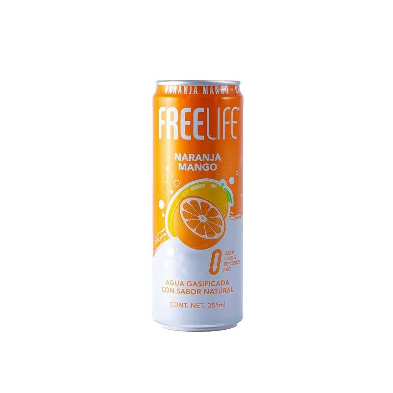 Agua Gasificada Naranja Mango Freelife 355.0 ML_0