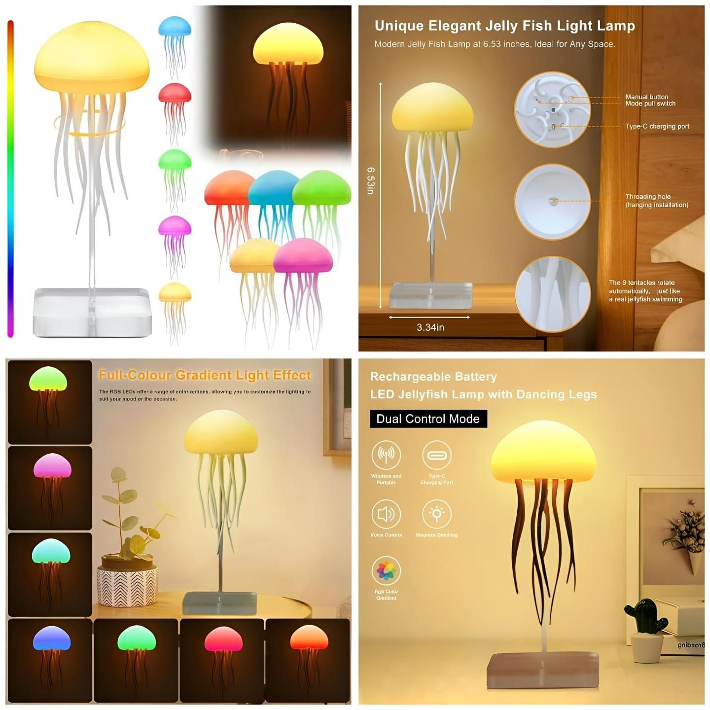 Voice Control Jellyfish Lamp _0