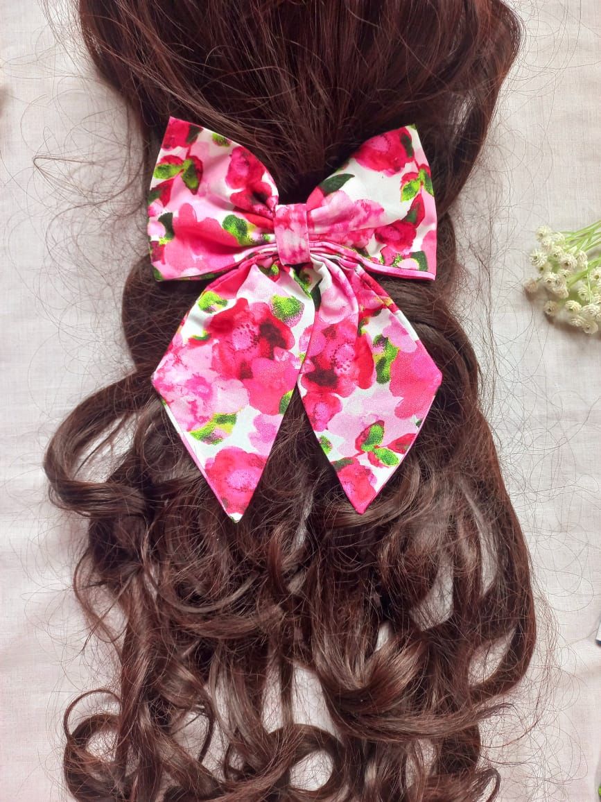 🎀 Twinkle Bow – Floral Cotton_8