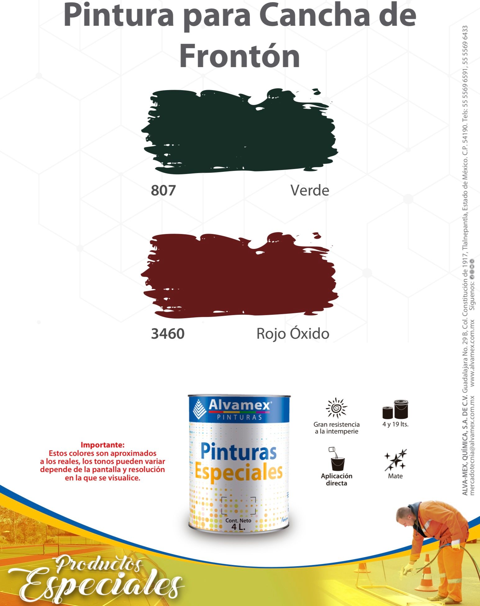 Pintura para cancha de frontón AT807 Pinturama 19 Lt_1