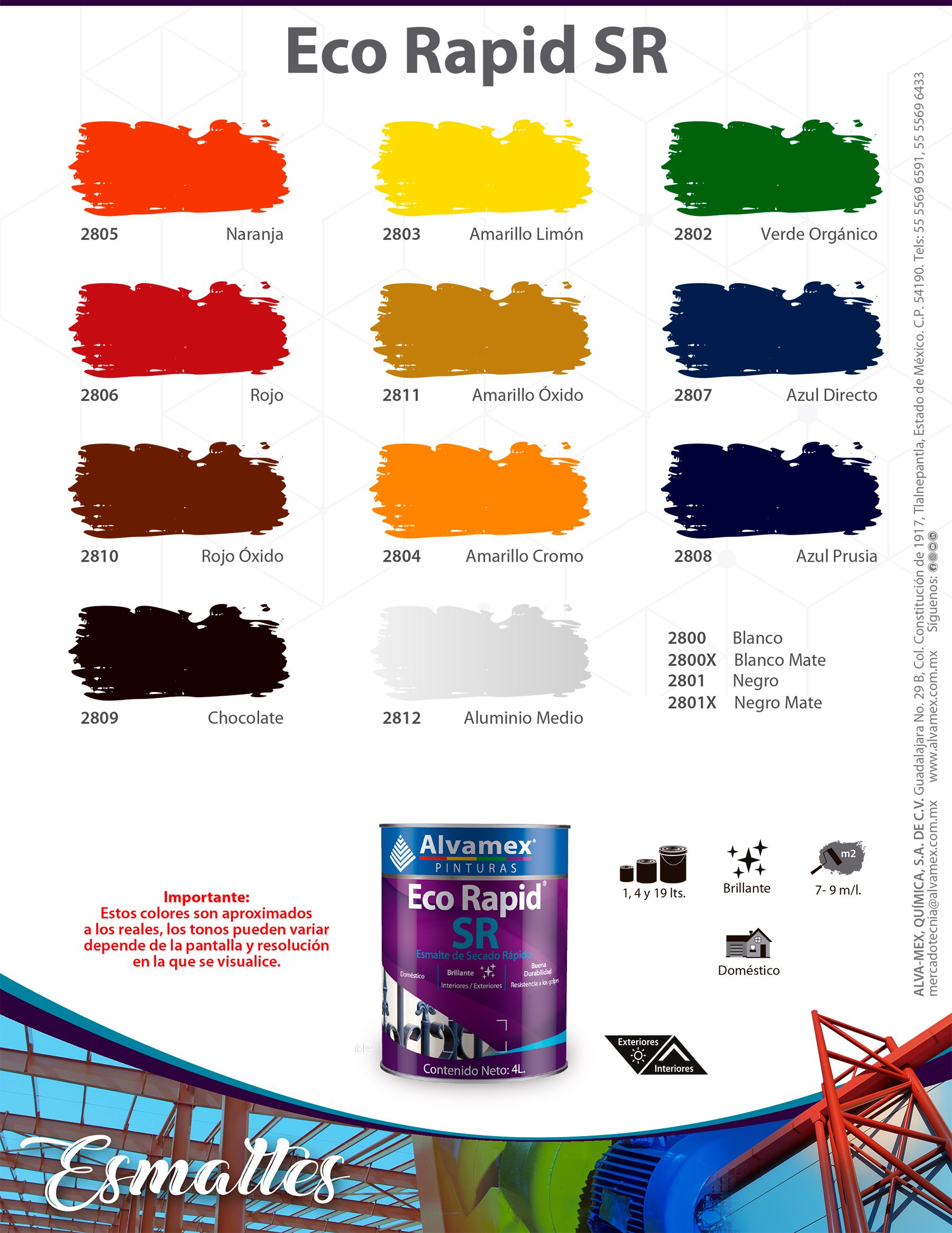 Pintura de esmalte secado rápido SR2800 Pinturama  Lt_1