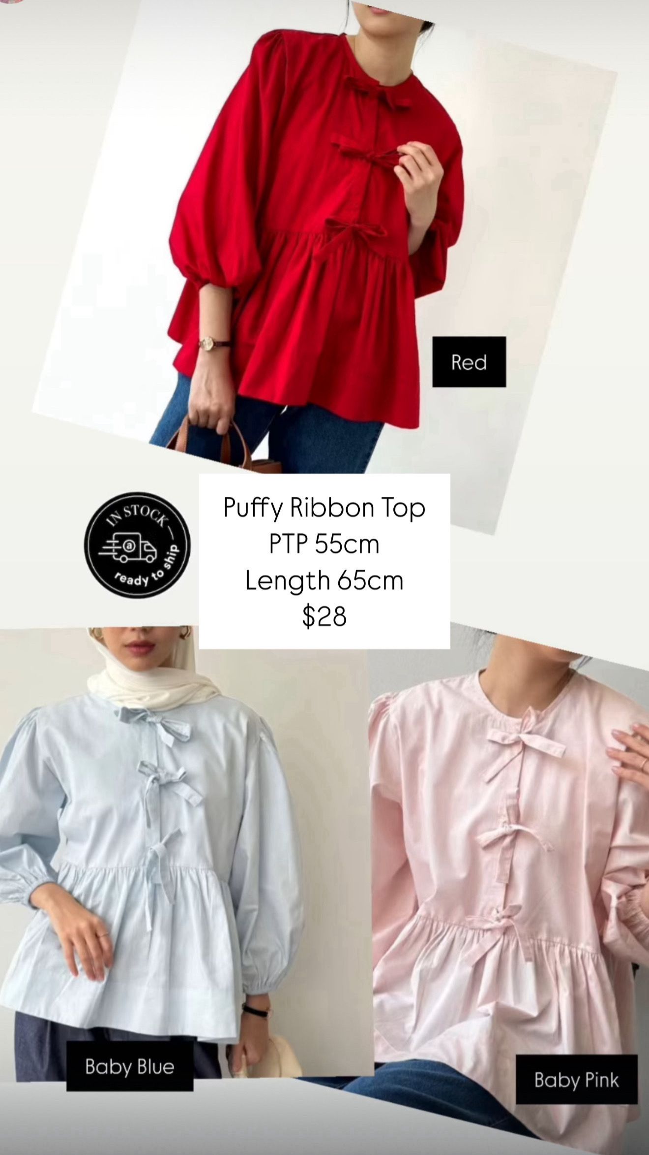 BWBYAZ Anya Puffy Ribbon Top_0