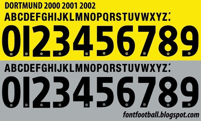 Font Vector Dortmund 2000 2001 2002 kit_0