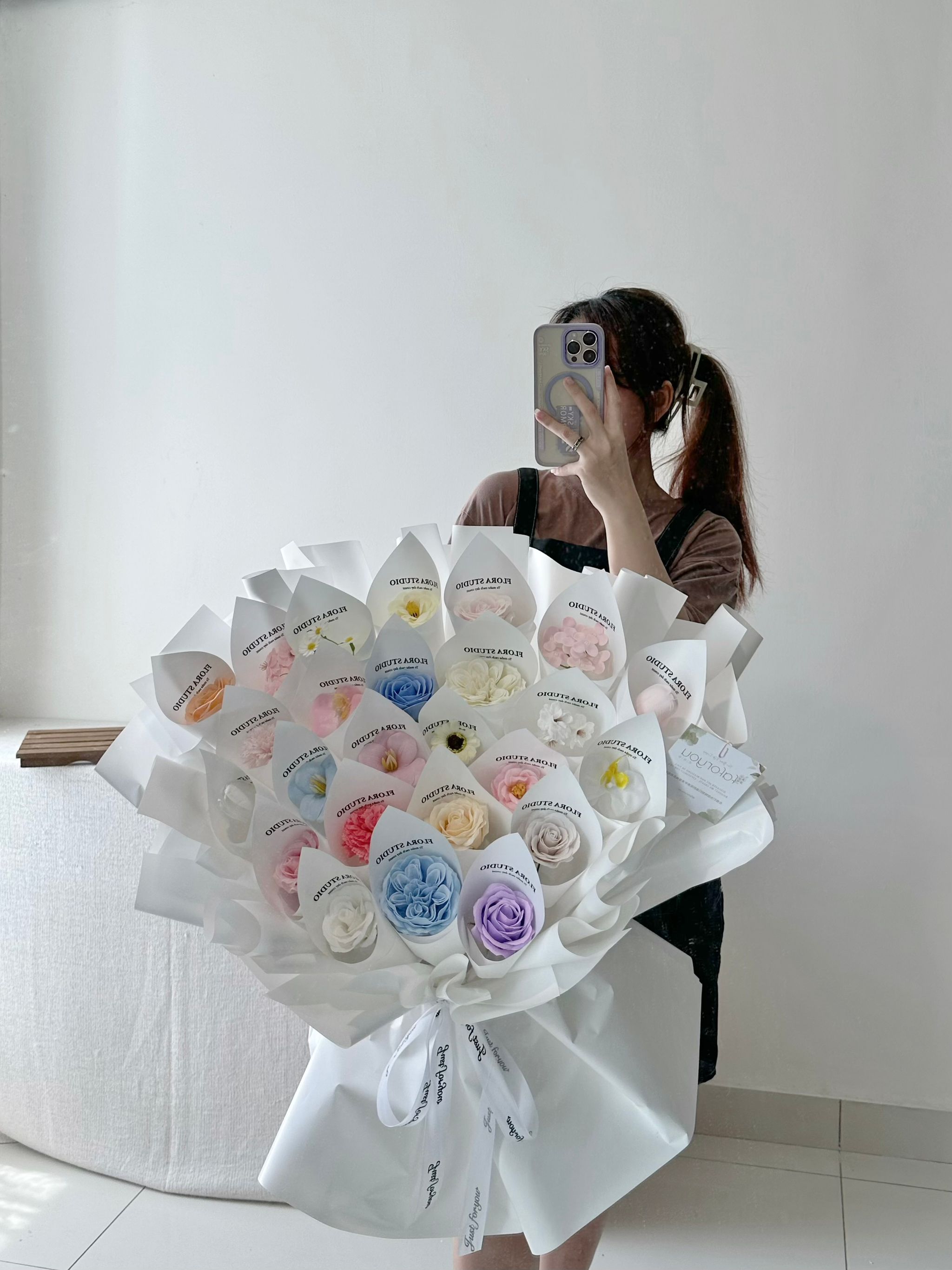 Soap Flower Bouquet ｜一岁一花（白色字母款）_2