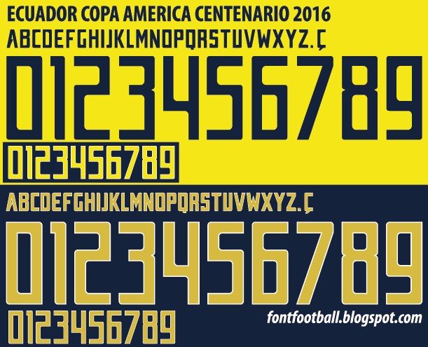 Font Vector Ecuador Copa America Centenario 2016 Shirt_0