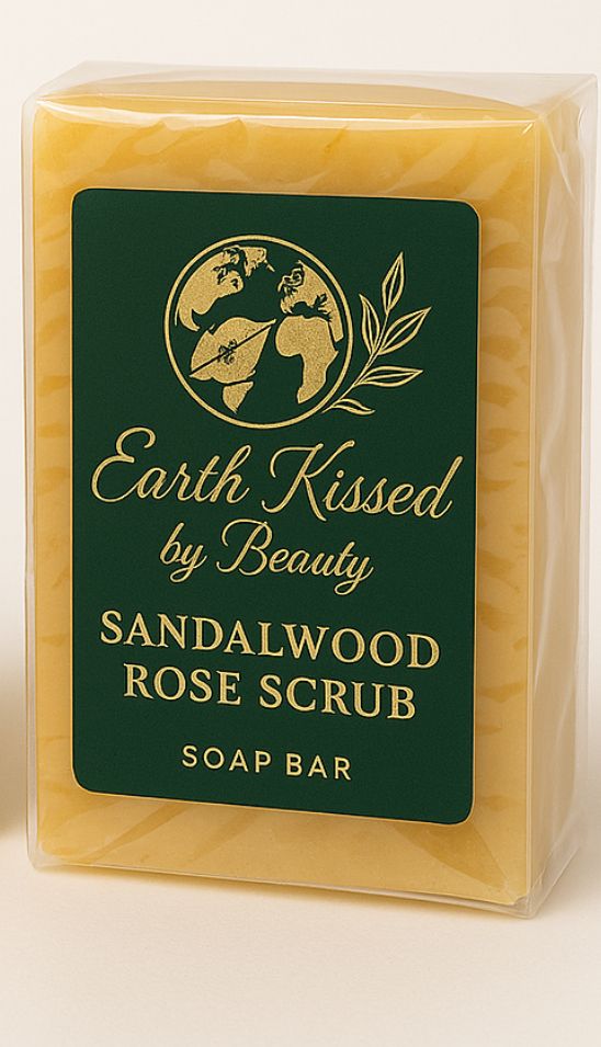 Earth Kissed by Beauty Sandalwood Rose Scrub Soap Bar BA_0
