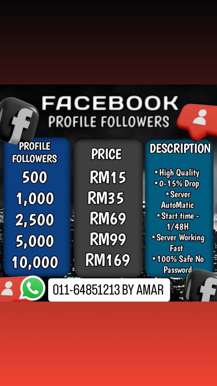 ⚡SERVICE BOOSTER⚡FACEBOOK PROFILE FOLLOWERS_0