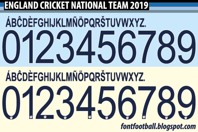 Font Vector England Cricket National Team 2019 kit_0