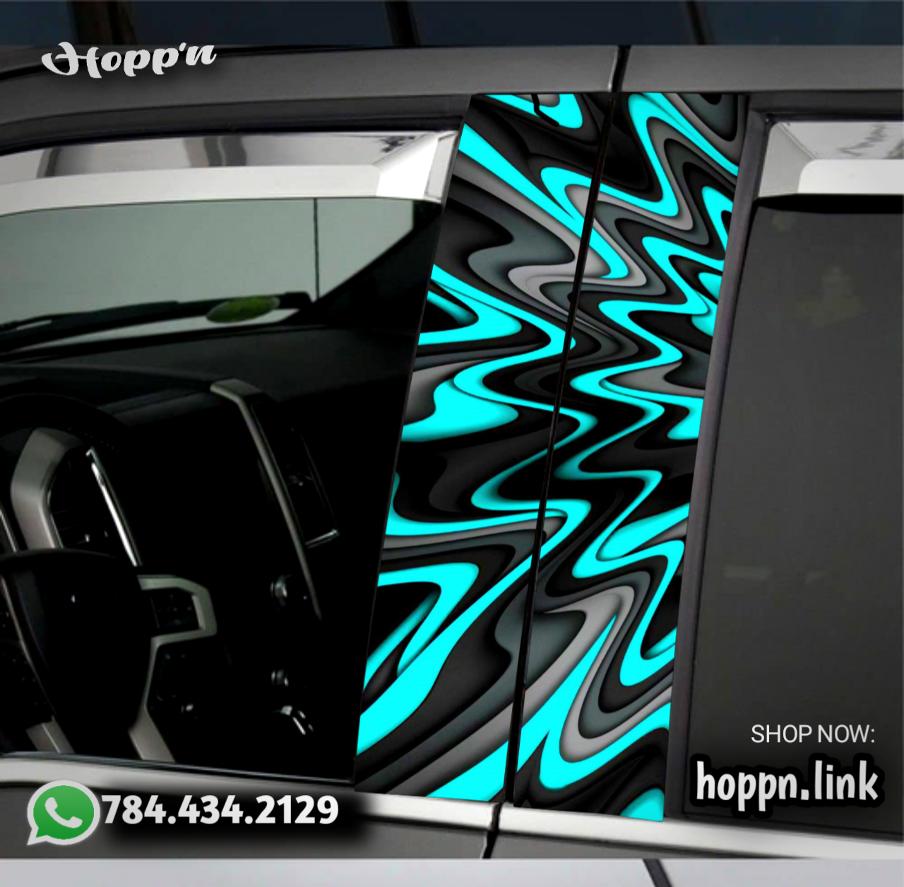 Blue Splash B Pillar Sticker_0