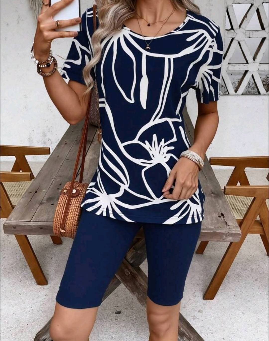 Ladies T-Shirt And Leggings 2 Piece Sets_10