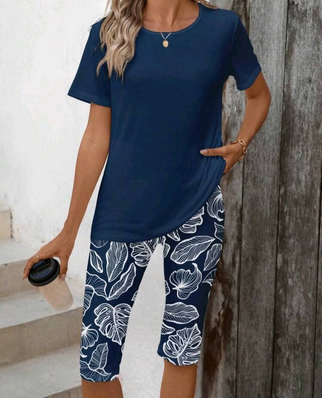 Ladies T-Shirt And Leggings 2 Piece Sets_9