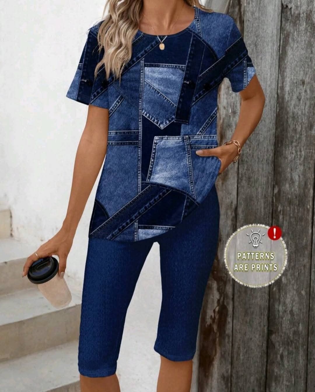 Ladies T-Shirt And Leggings 2 Piece Sets_8