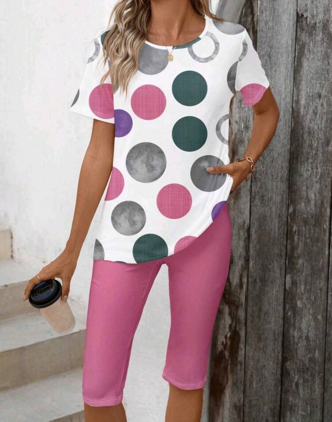 Ladies T-Shirt And Leggings 2 Piece Sets_4