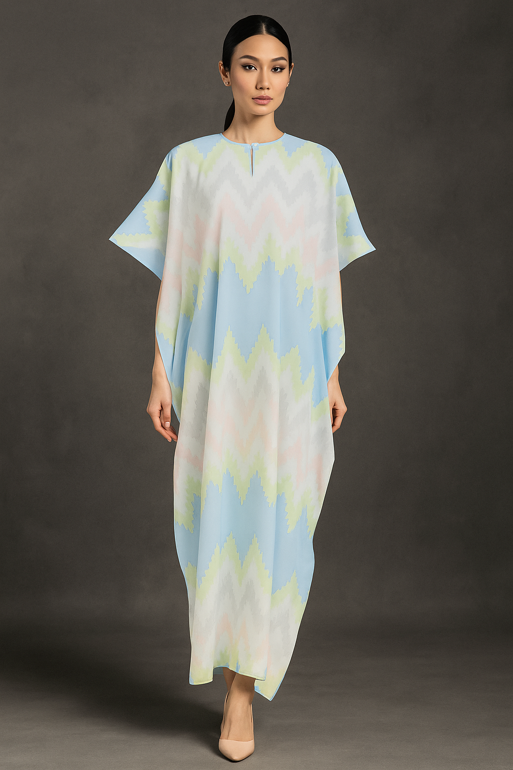 KAFTAN ZIGZAG SHORT SLEEVE  : TEAL BLUE/GREEN_0