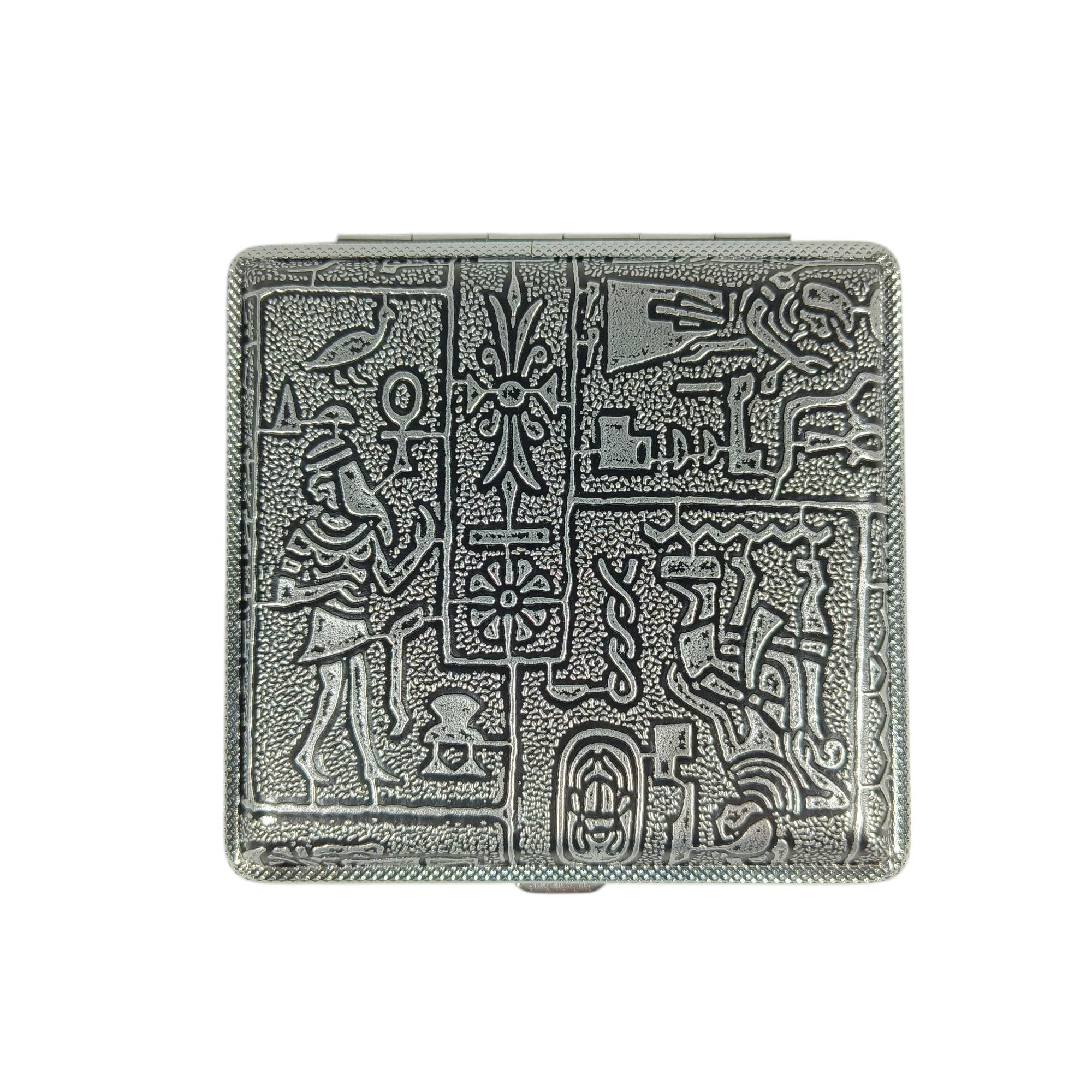 Ophone Kotak Rokok Elegan Silver Bermotif_0