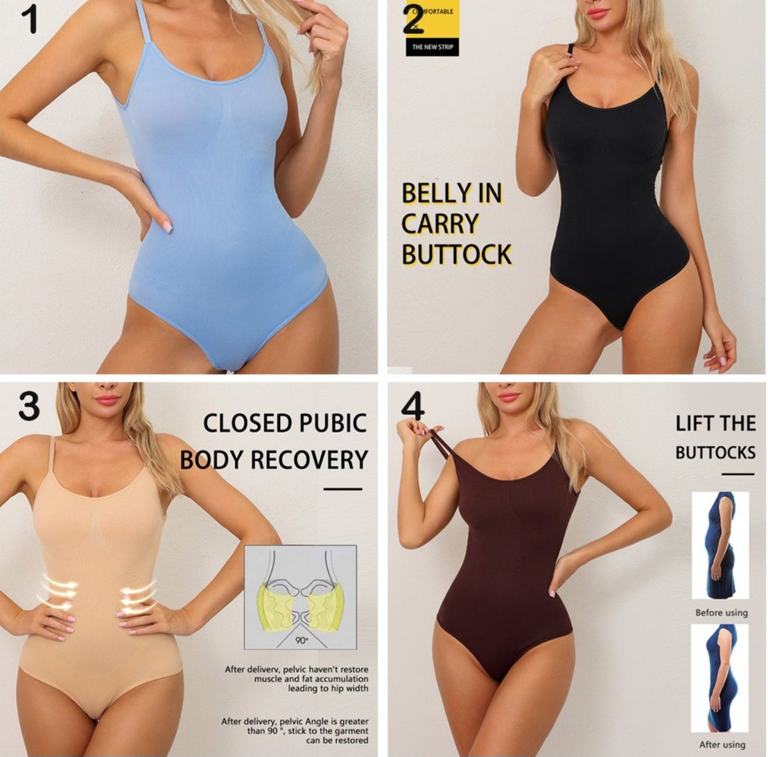 L- Body Shaping bust and tummy control corset - Nylon fabric _0