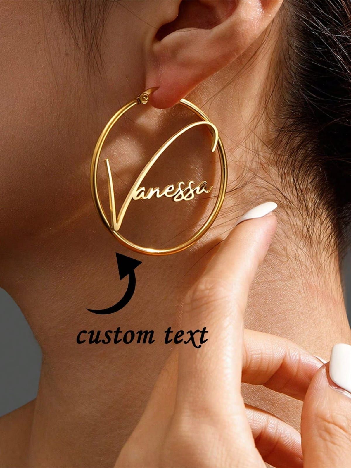 Custom Name Hoop earrings_0