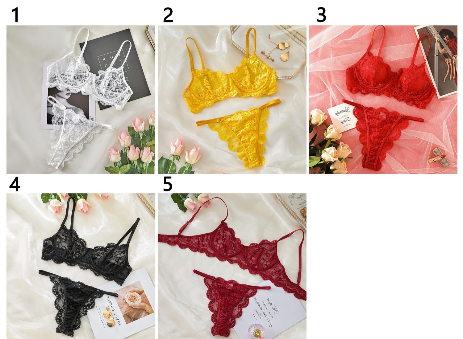 L - Strap Lace Lingerie Set_0