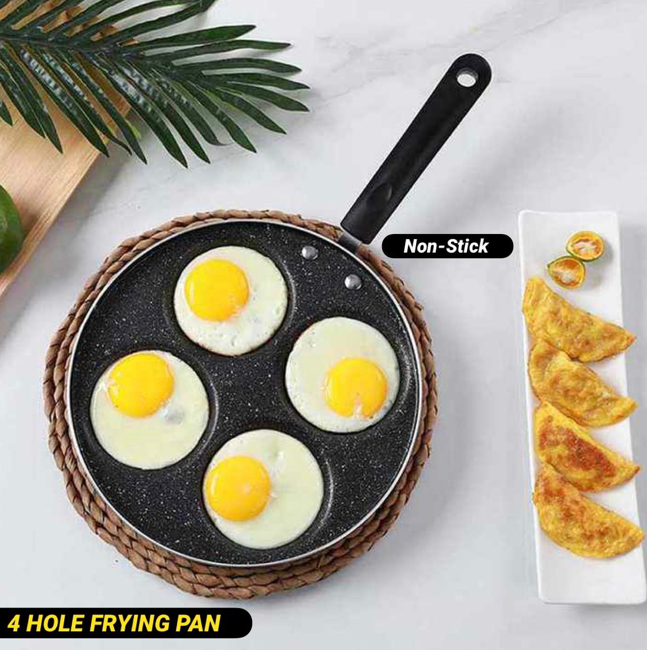 Convenient & Efficient 4 Round Hole Frying Pan_2