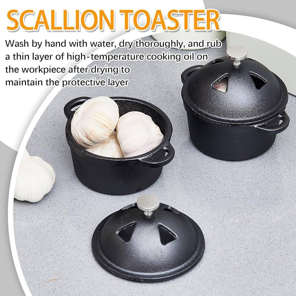 Integral Die-Casting Cast-Iron Sizzler Pot With Thick Wooden Base_4