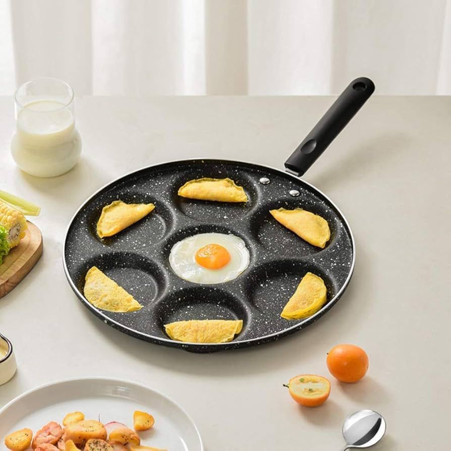 Convenient & Efficient 7 Round Hole Frying Pan_1