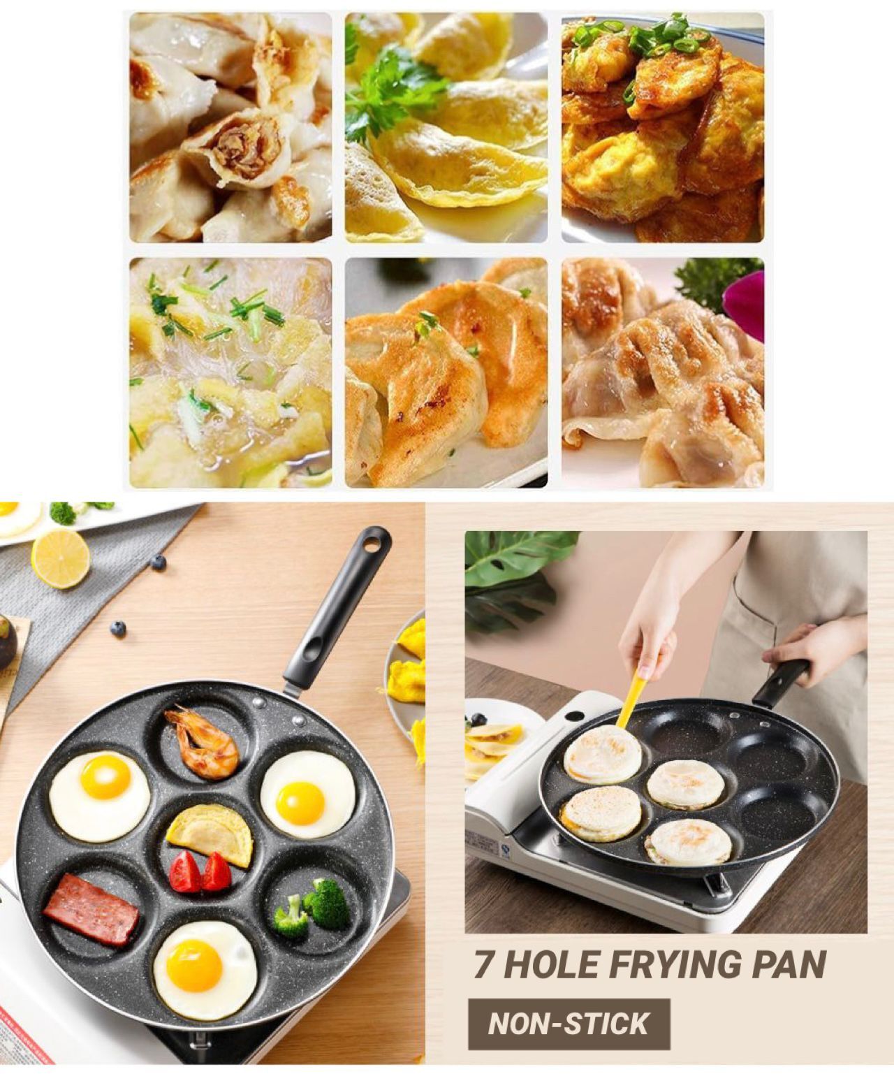 Convenient & Efficient 7 Round Hole Frying Pan_3