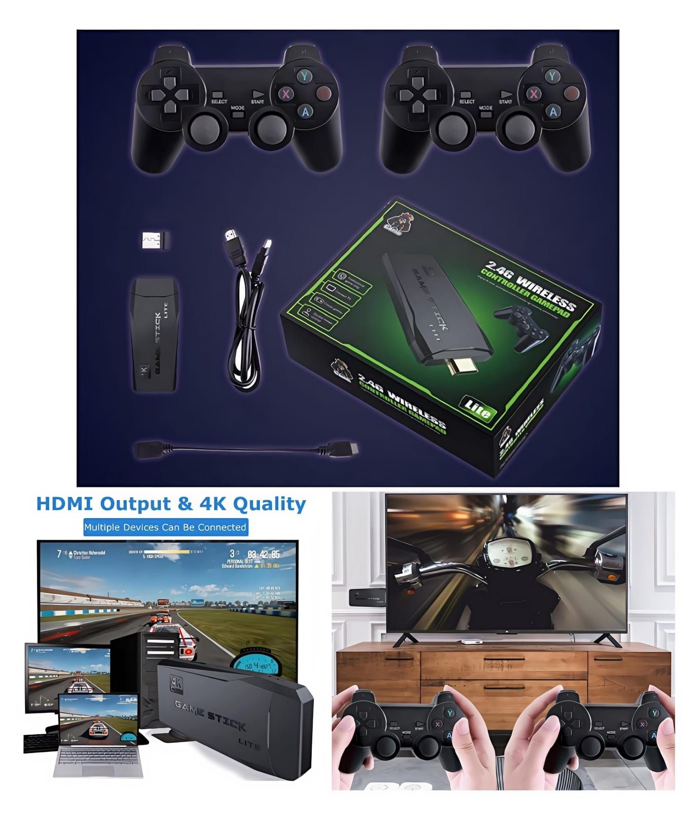 Double Wireless Controller Game Stick_0