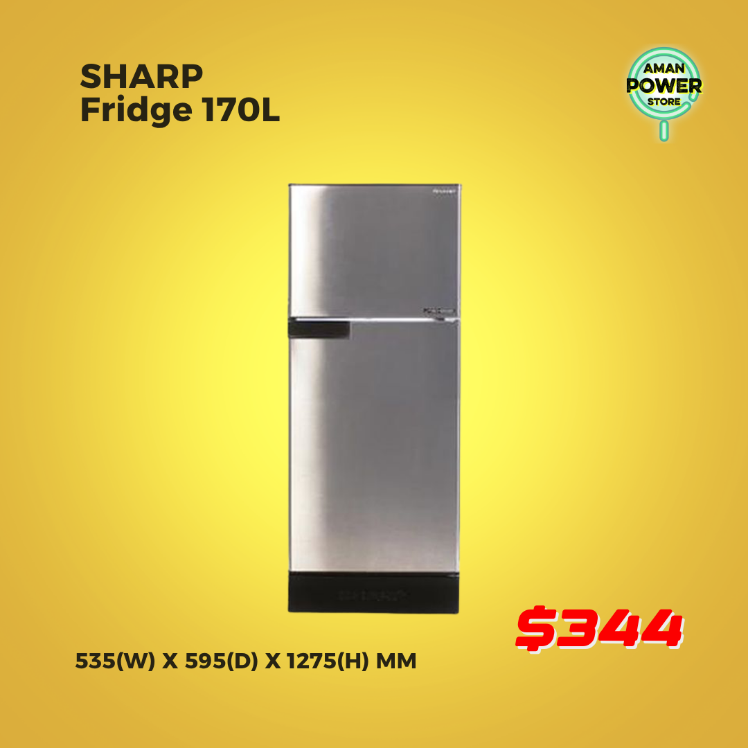 SHARP 2-DOORS INVERTER FRIDGE 189L (SJ189MS)_0