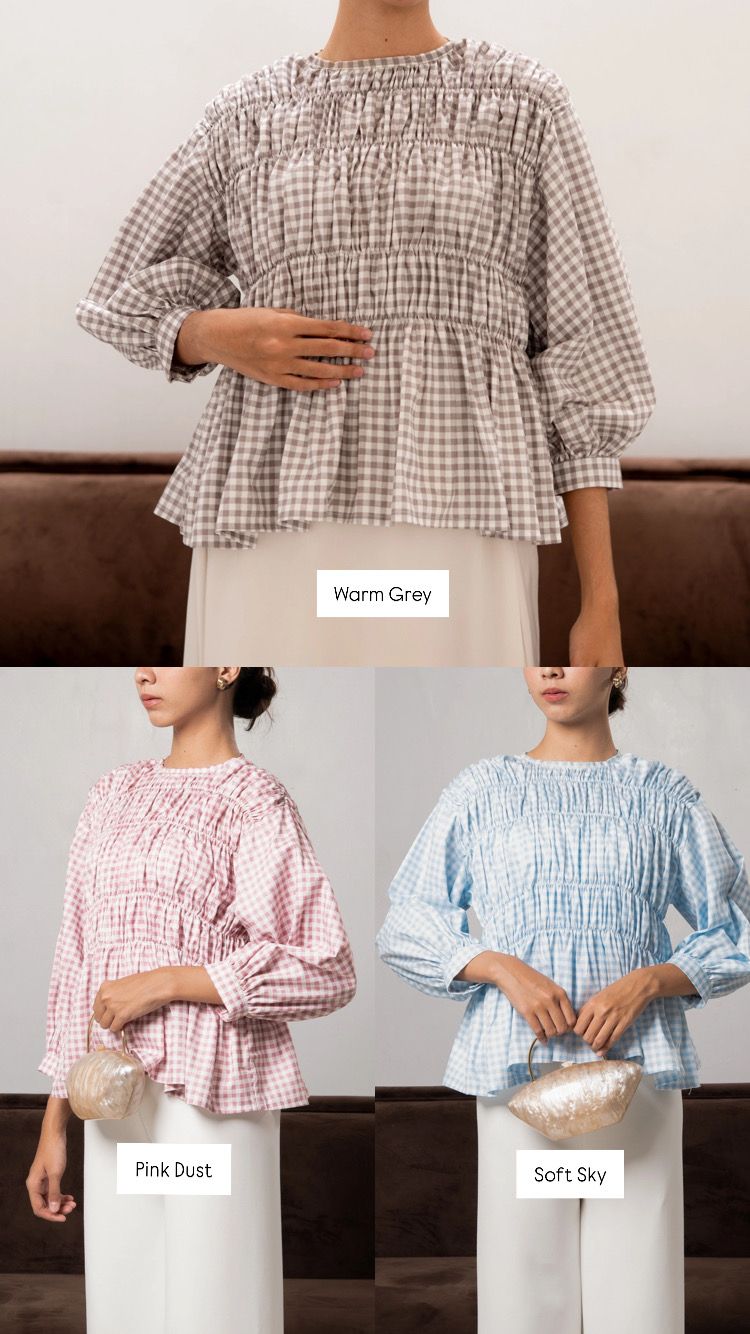 BWBYAZ Pamela Shired Smock Plaid Top_0