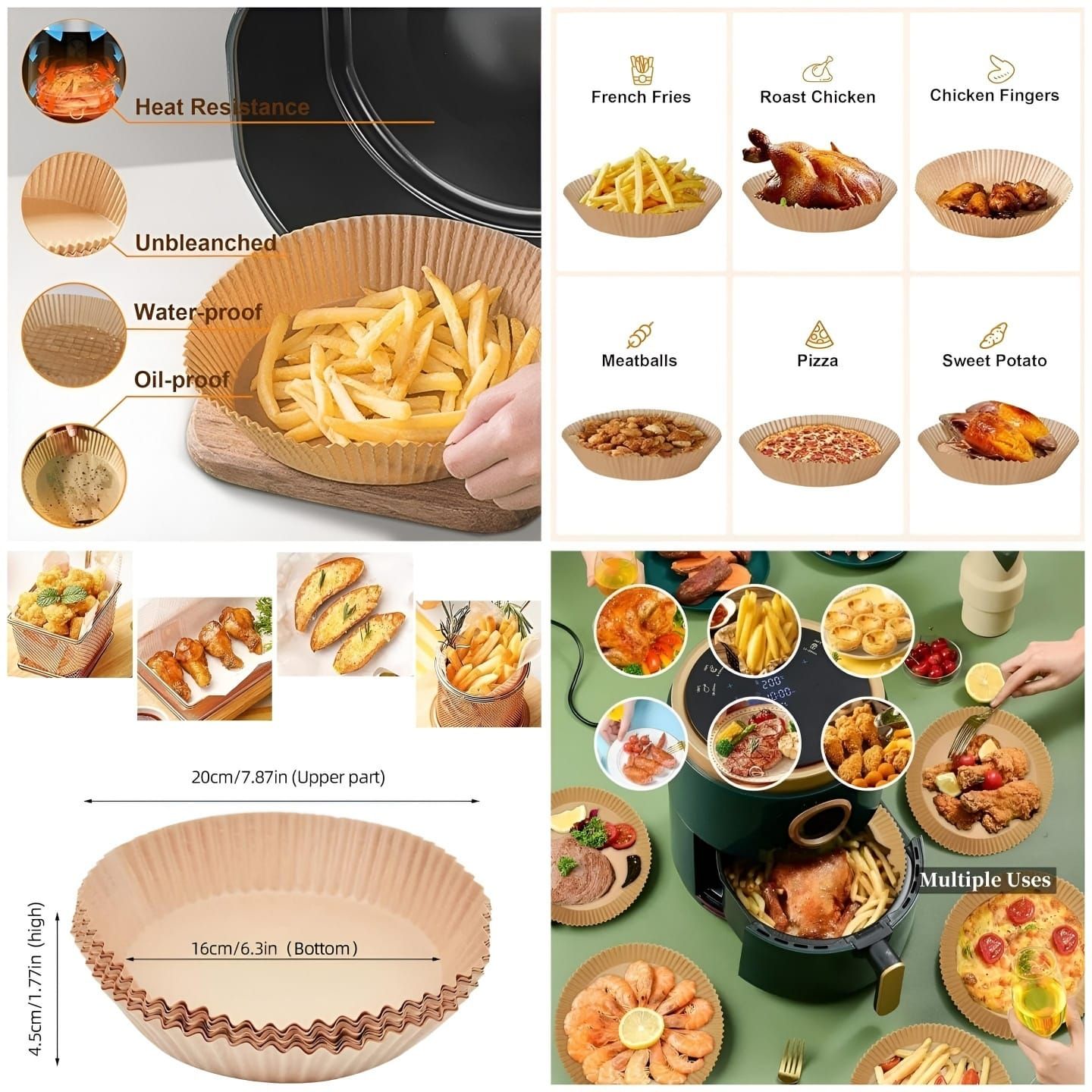 Air Fryer Pad Paper 100 Piece_0