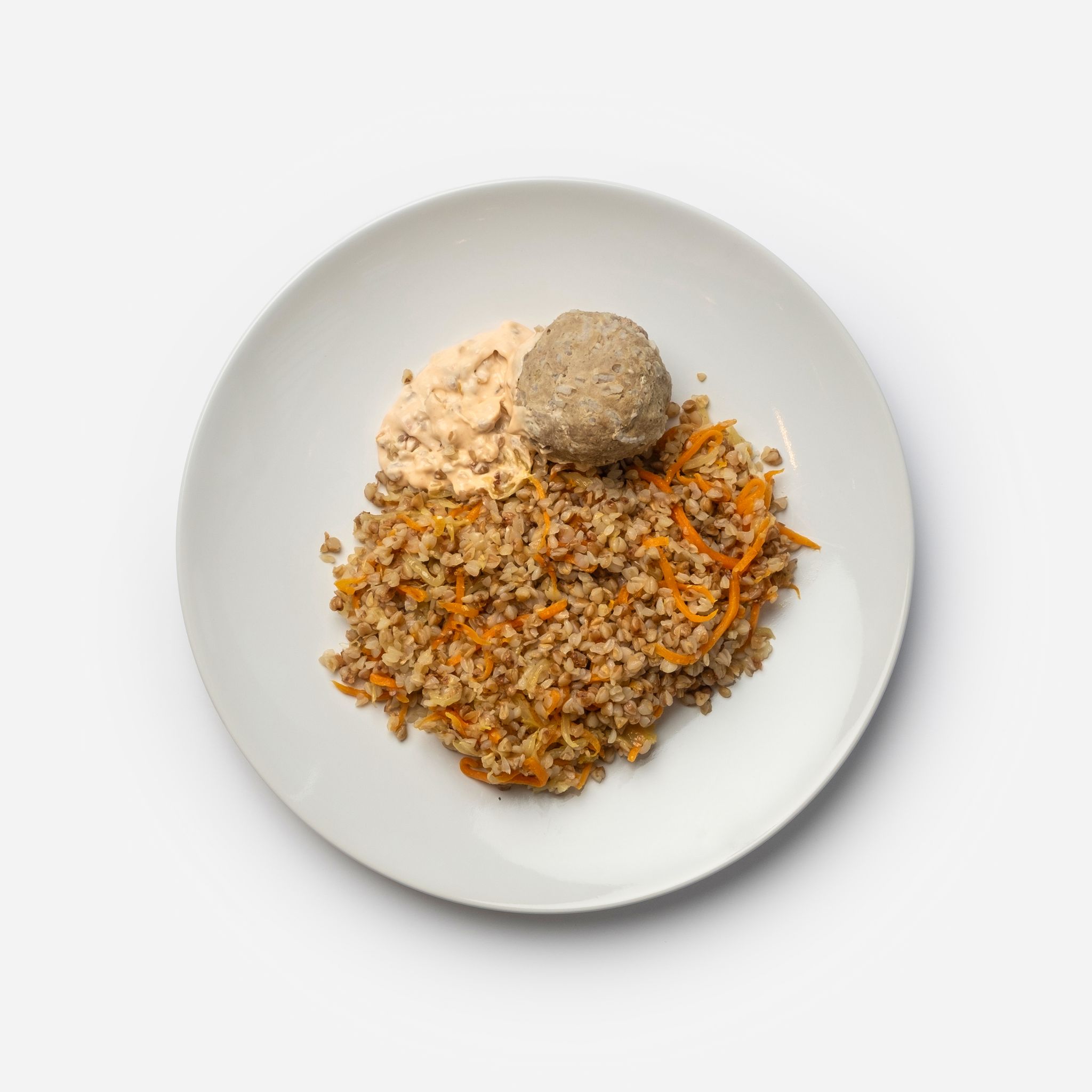 Combo Meal "Buckwheat with Vegetables & Meatball + Drink + Dessert"_1