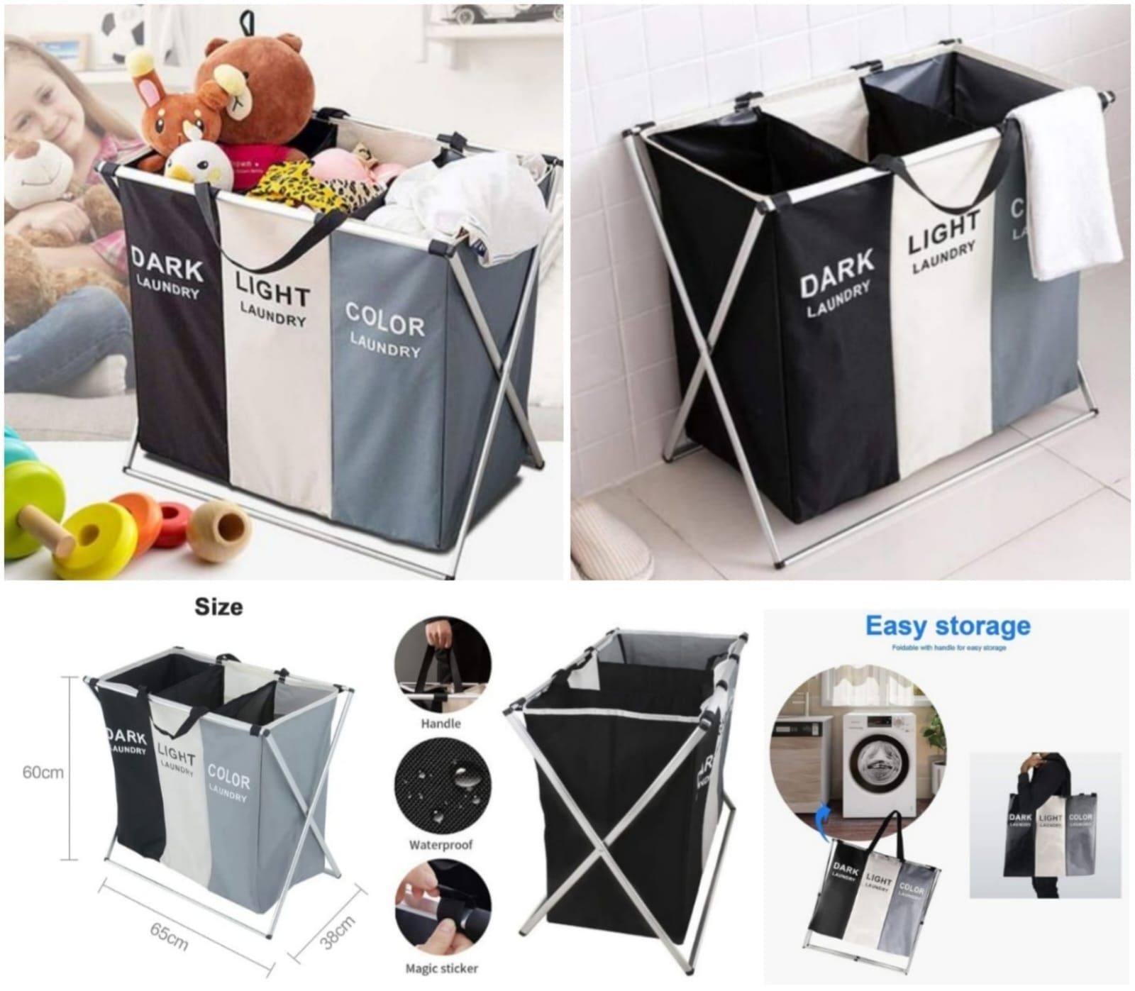 Three Section Laundry Basket_0