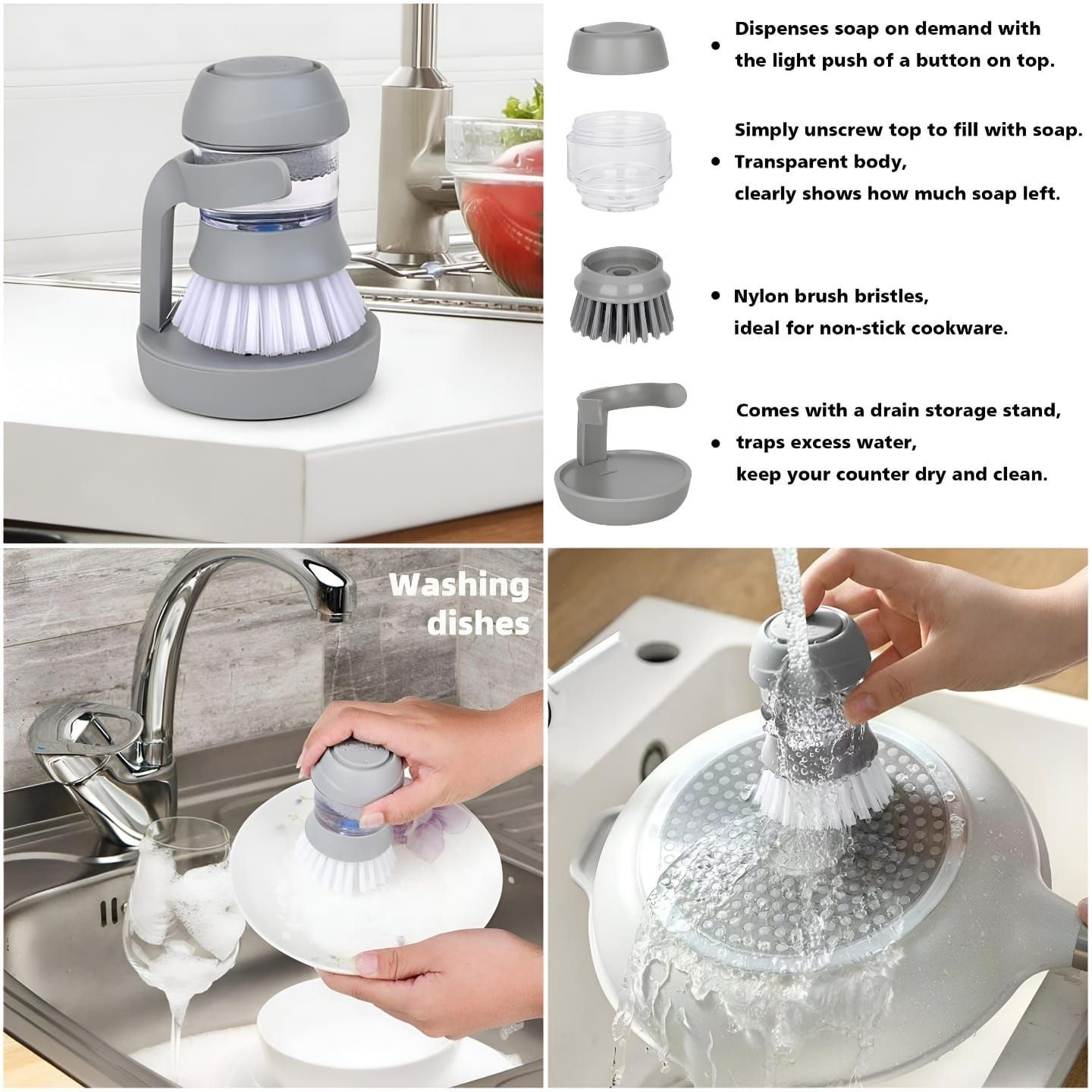 Liquid Detergent Brush With Stand_0