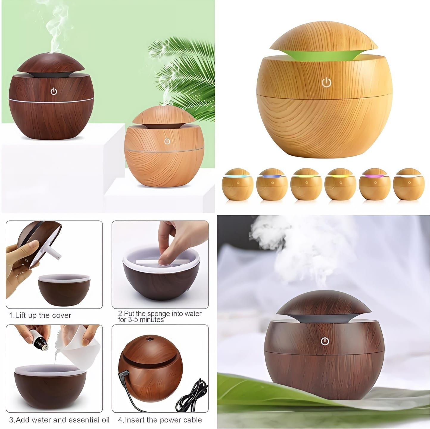 Wood Grain Humidifier Aroma Diffuser_0