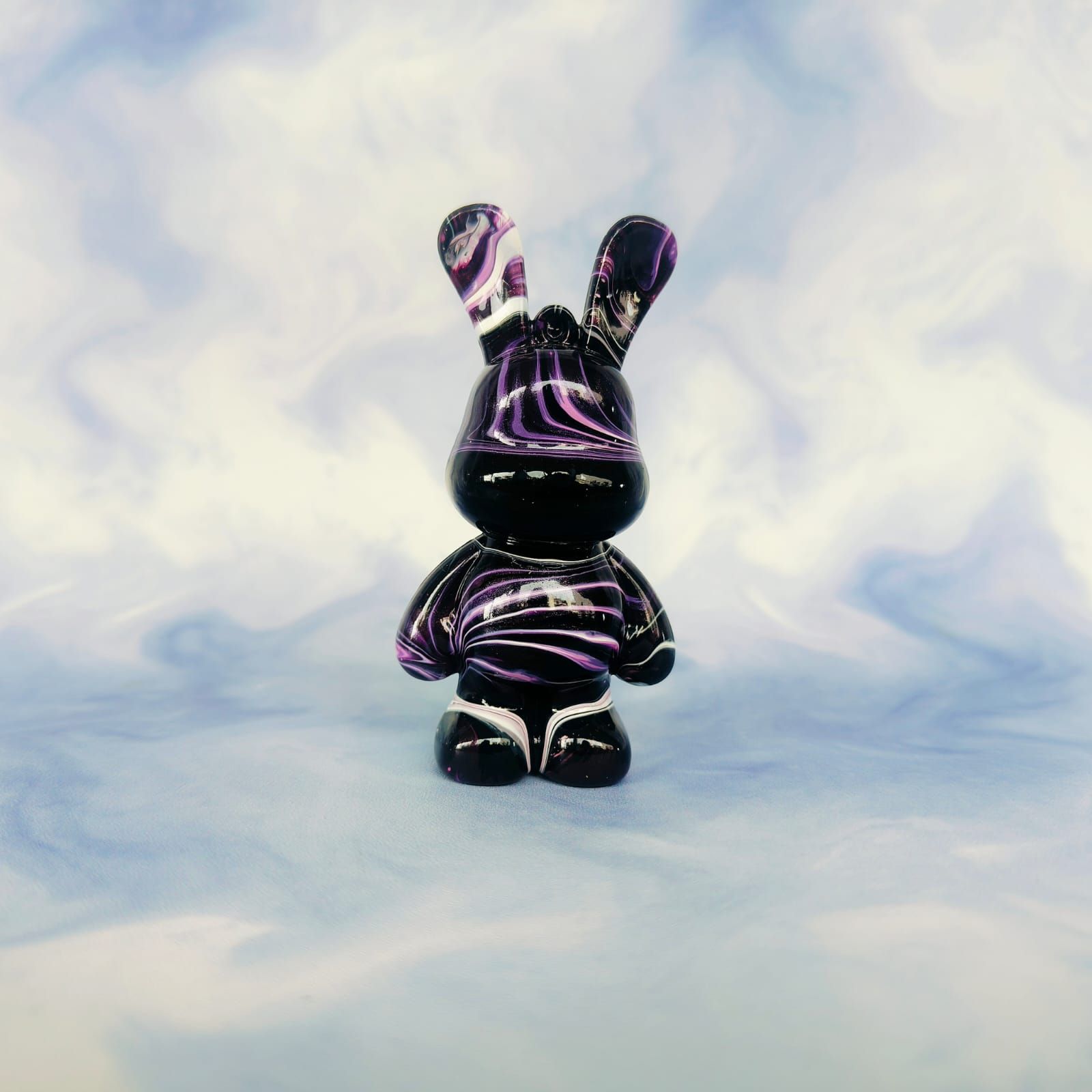 Handmade Fluid Art Bunny Keychain (Free Strap & Acrylic Display Box)_4