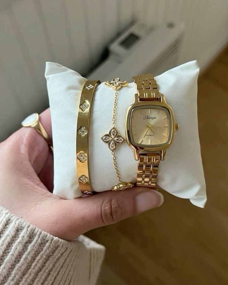 Ensemble de 3 montres à Quartz pour femmes, Bracelet-montre de luxe avec boucle magnétique, motif floral avec strass, pièces mode 2020_3