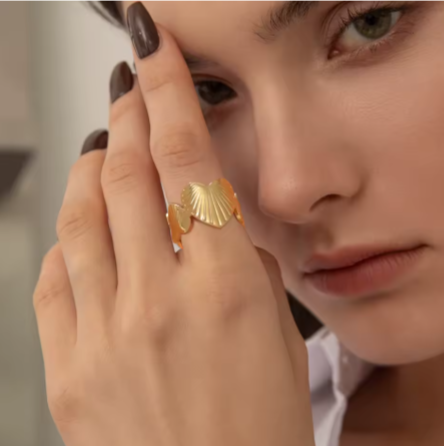 Skyrim – bague ouverte géométrique en acier inoxydable, couleur or, mode minimaliste, bijoux de fête de mariage, cadeau, vente en gros_1