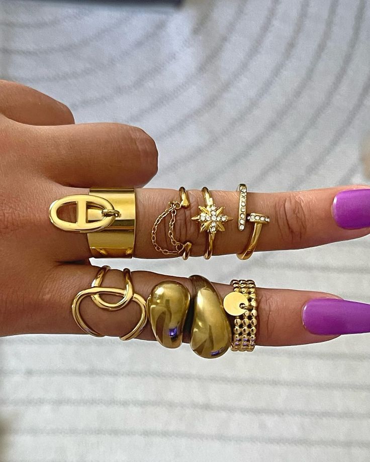 Skyrim – bague ouverte géométrique en acier inoxydable, couleur or, mode minimaliste, bijoux de fête de mariage, cadeau, vente en gros_9