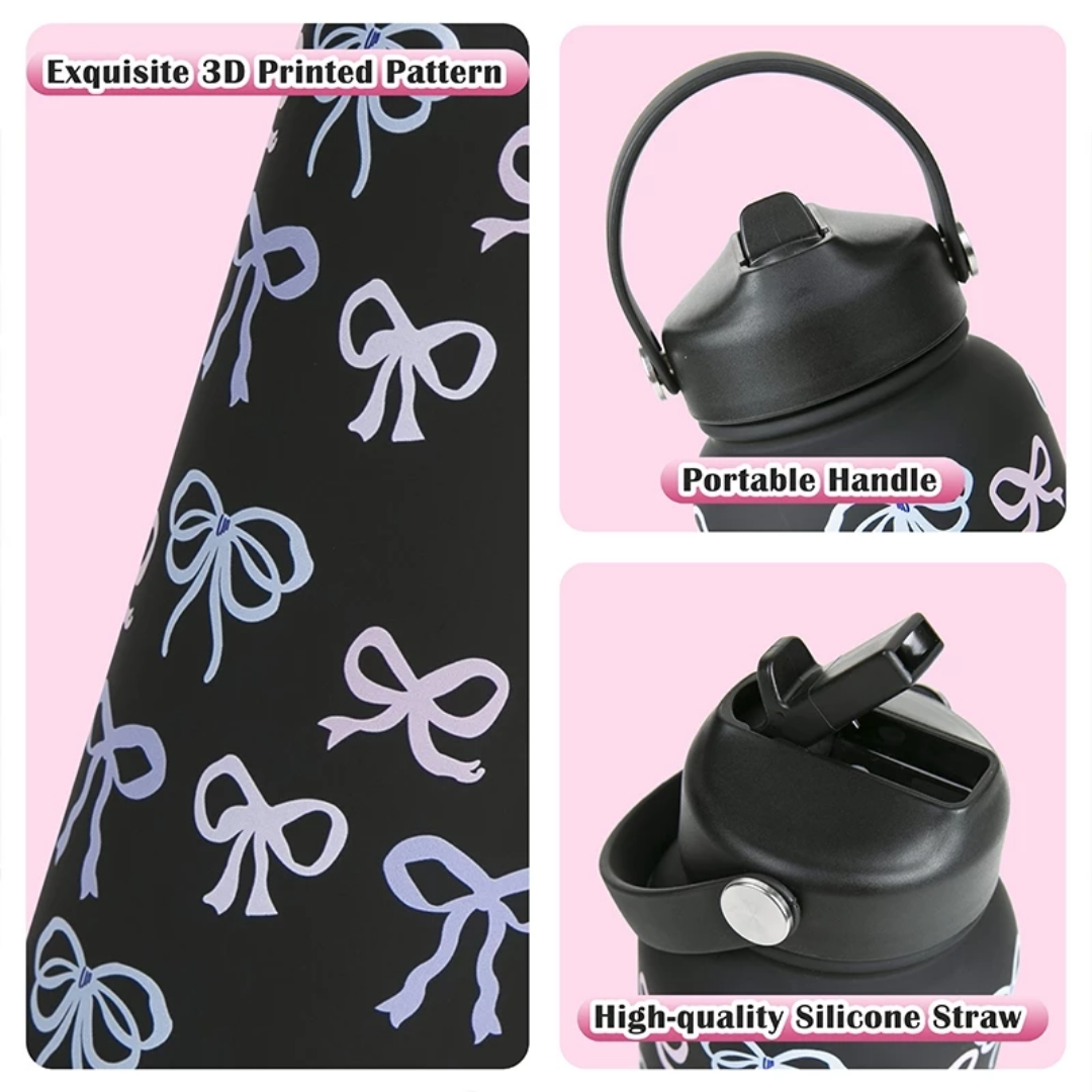 1000ML 3D FLORAL THUMBLER THERMOS BOTTLE_3