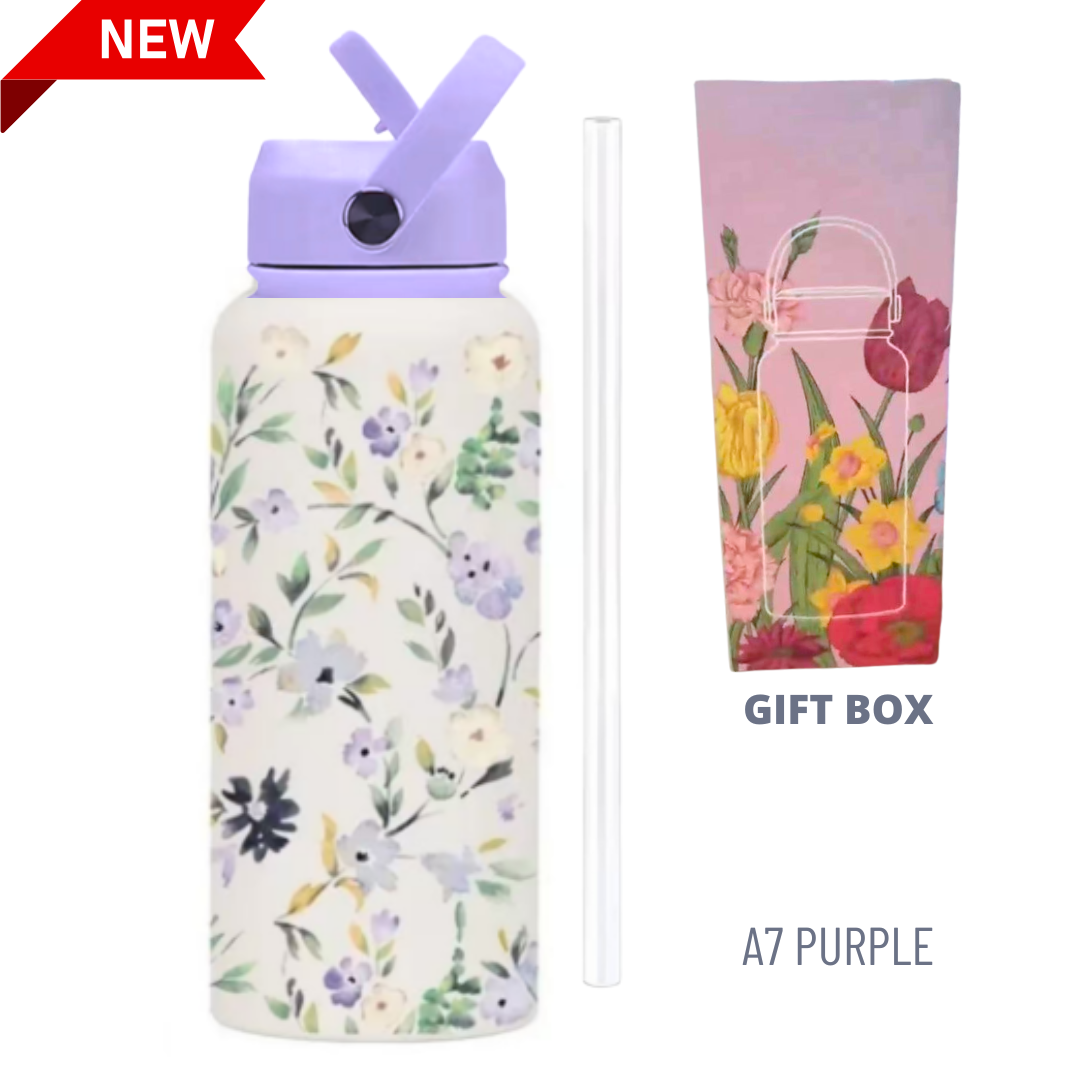 1000ML 3D FLORAL THUMBLER THERMOS BOTTLE_11