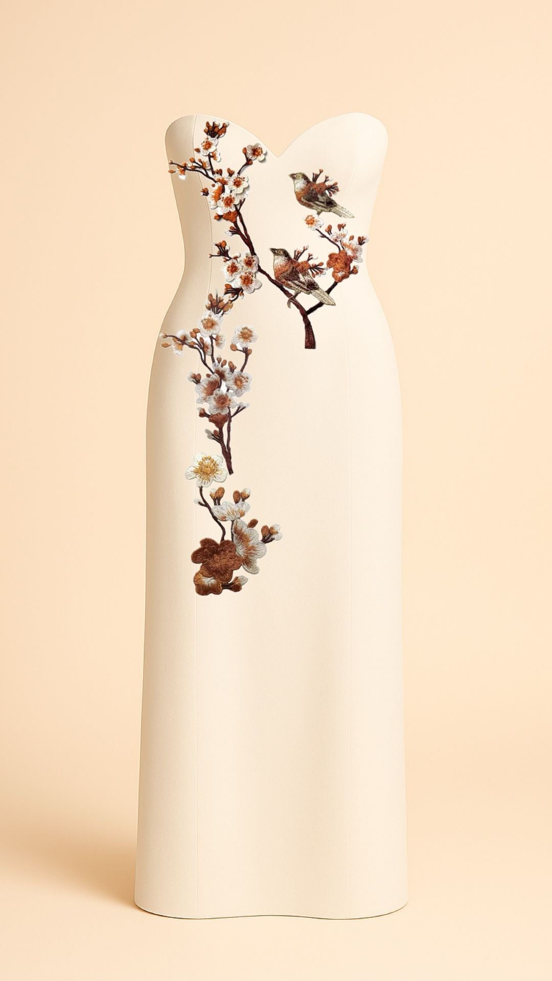 Plum Blossoms Maxi Dress in Off-White_5