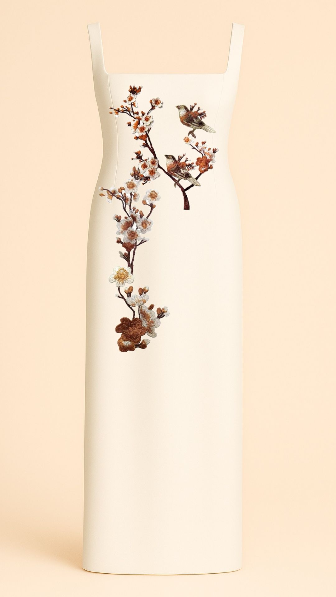 Plum Blossoms Maxi Dress in Off-White_7