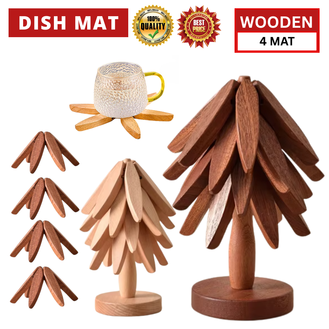 HOT DISH MAT WOODEN TREE COASTER (ALAS MAKANAN PANAS)_0