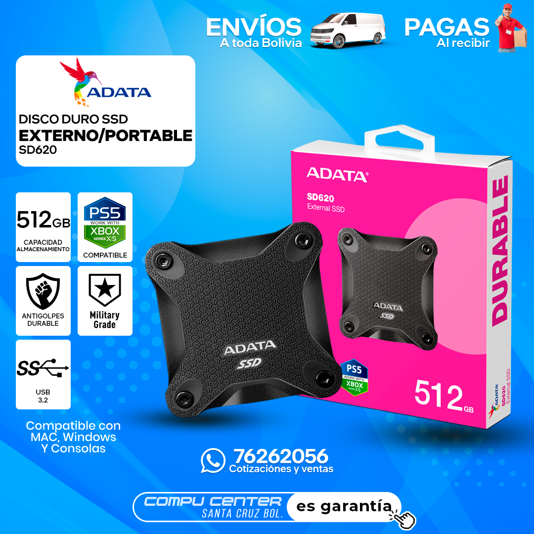ADATA SD620 / CAPACIDAD 512 GB / USB A 3.2 / ANTIGOLPES / SSD_0