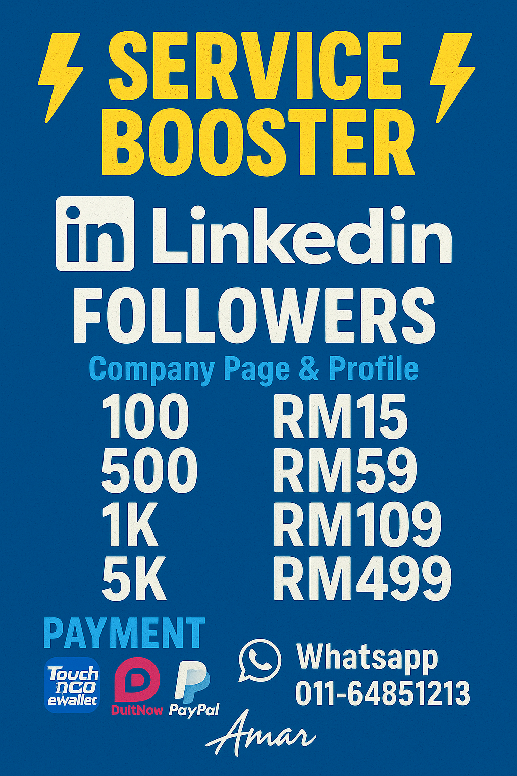 ⚡SERVICE BOOSTER ⚡LINKEDIN FOLLOWERS COMPANY PAGE & PROFILE_0