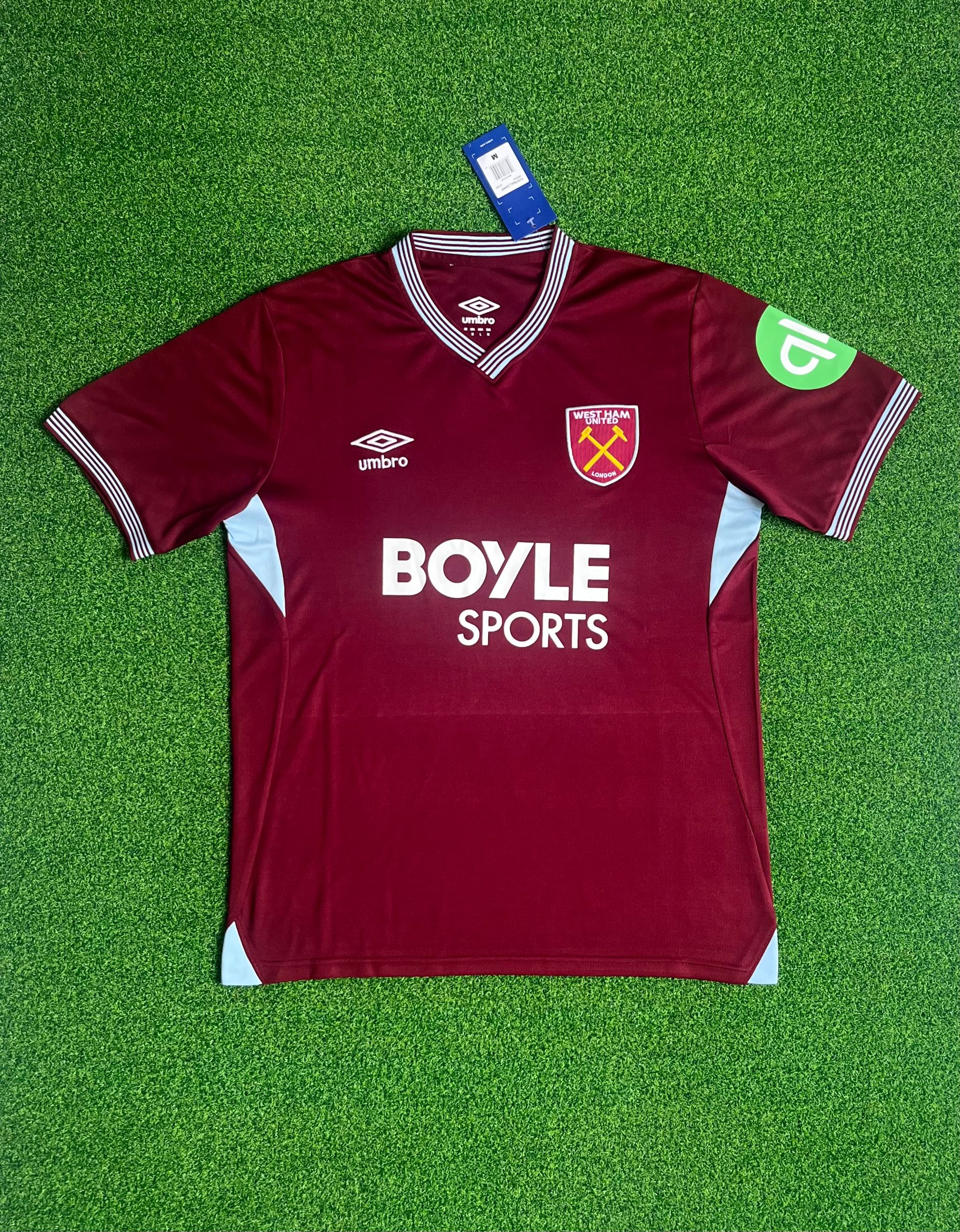 West Ham 2025/26 Home Shirt (Claret / White / Sky blue)_6