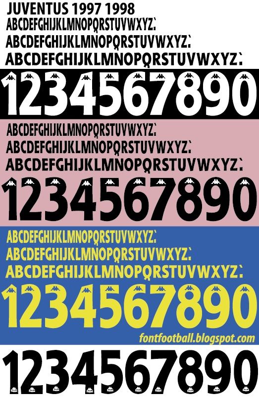 Font Vector Juventus Centenary 1997 1998 kit_0