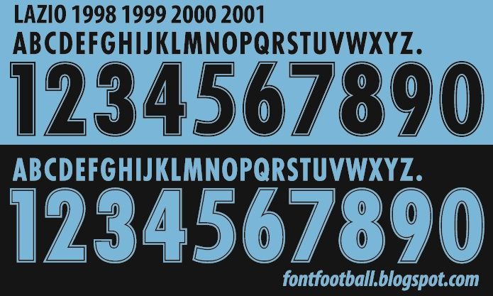 Font Vector Lazio 1998 1999 2000 2001 kit_0